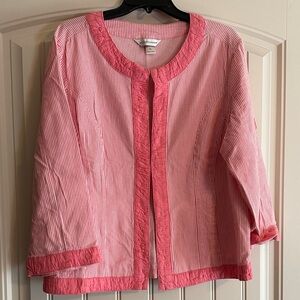 Christopher & Banks Pink Striped Cardigan